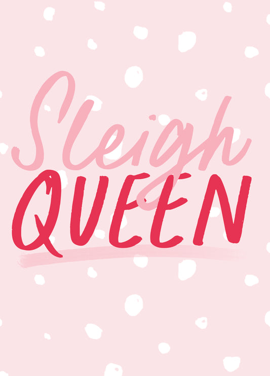Sleigh Queen Christmas Card For Her
