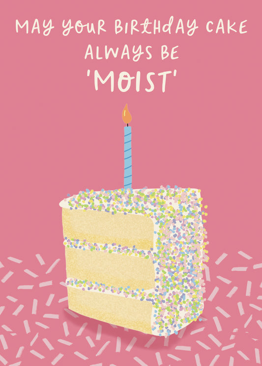 Moist Birthday Cake Card