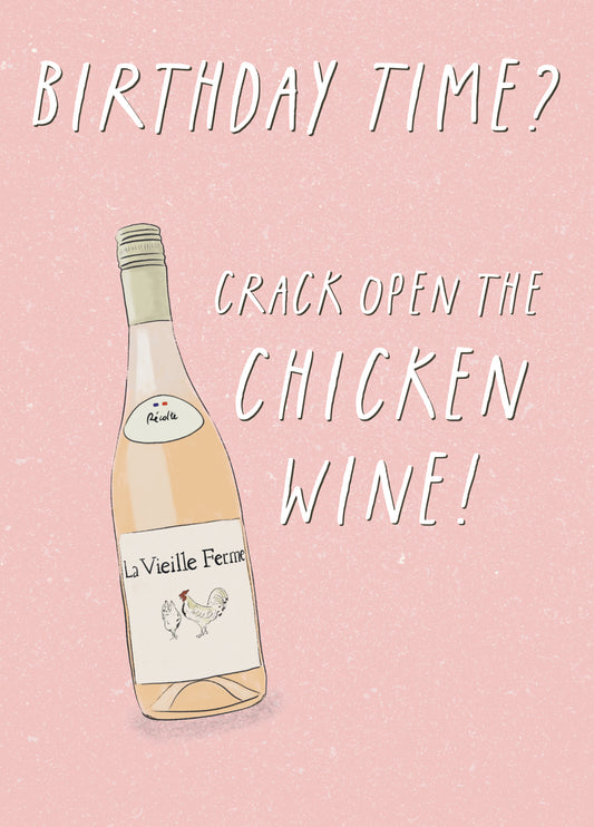 Birthday Chicken Wine Card