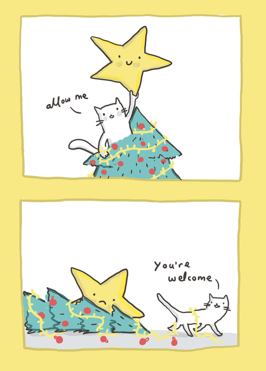 Allow Me Cat Christmas Card