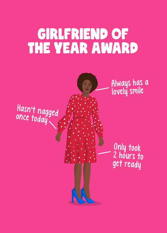 Girlfriend Of The Year Award Valentine's Card