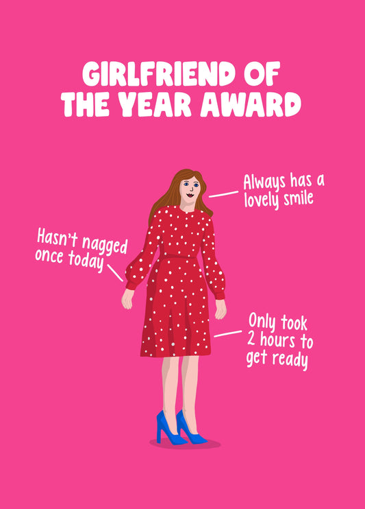 Girlfriend Of The Year Award Valentine's Card