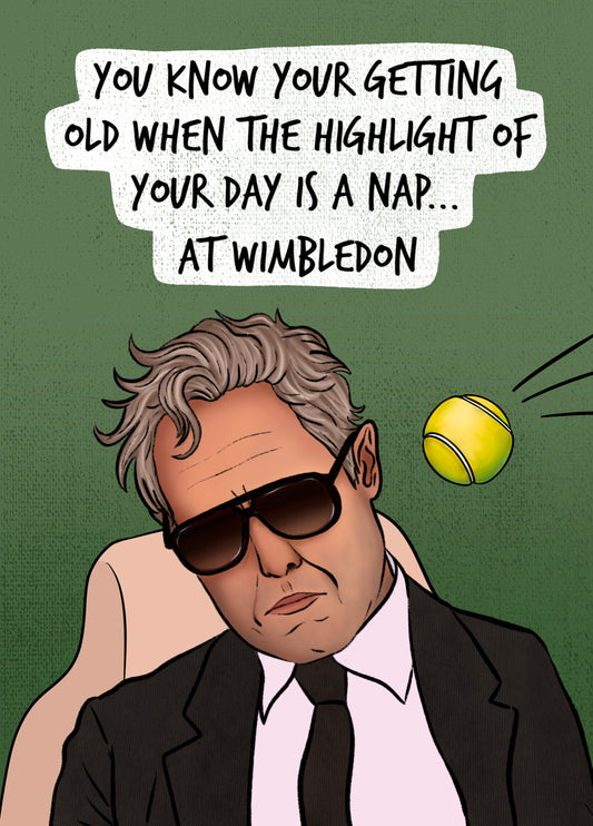 Funny Hugh Grant Birthday Card - Wimbledon Meme