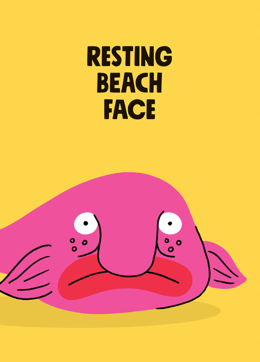 Resting Beach Face Funny Birthday Card
