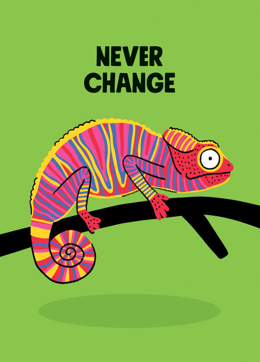Never Change Funny Chameleon Card