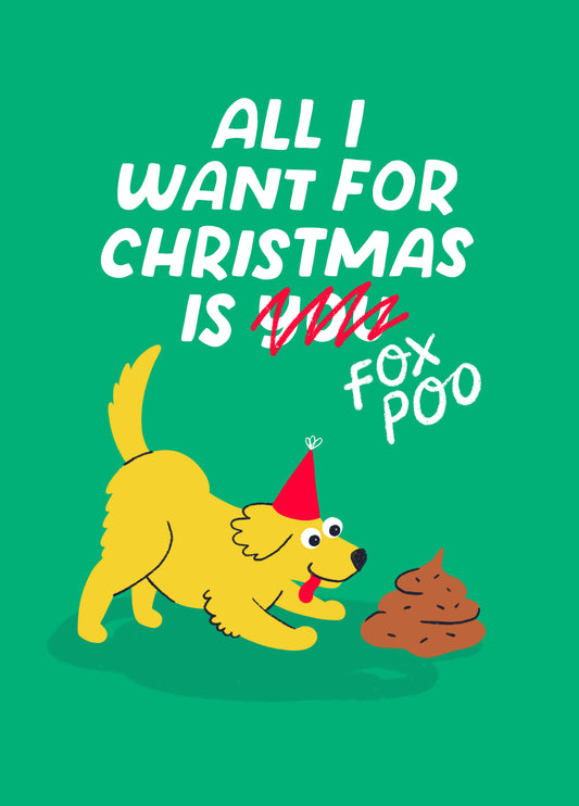 Fox Poo Dog Christmas Card