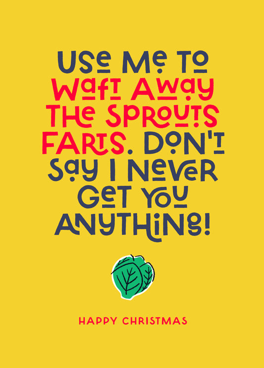 Use Me As A Sprouts Fart Wafter Christmas Card