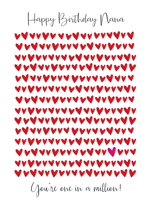 Happy Birthday Nana, You're One In A Million Card