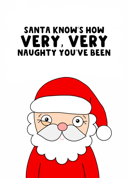 Naughty Santa Christmas Card