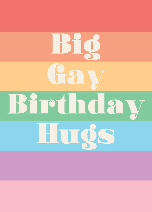 Big Gay Birthday Hugs Card