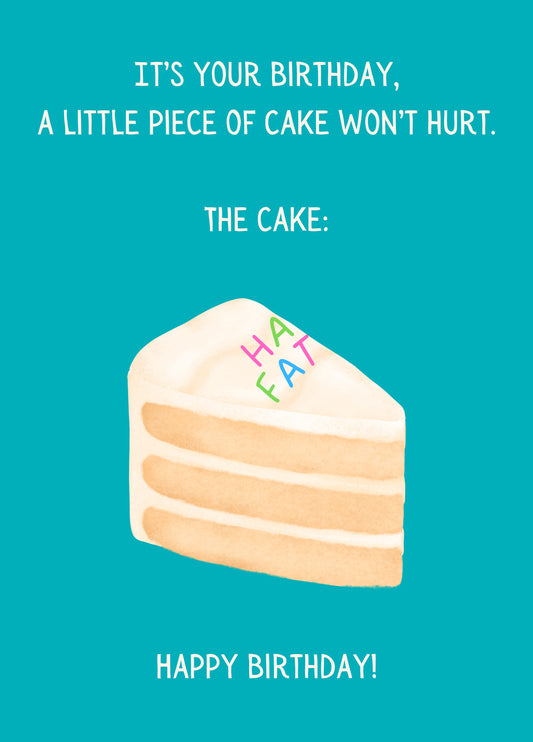 Ha Fat Rude Birthday Cake Card