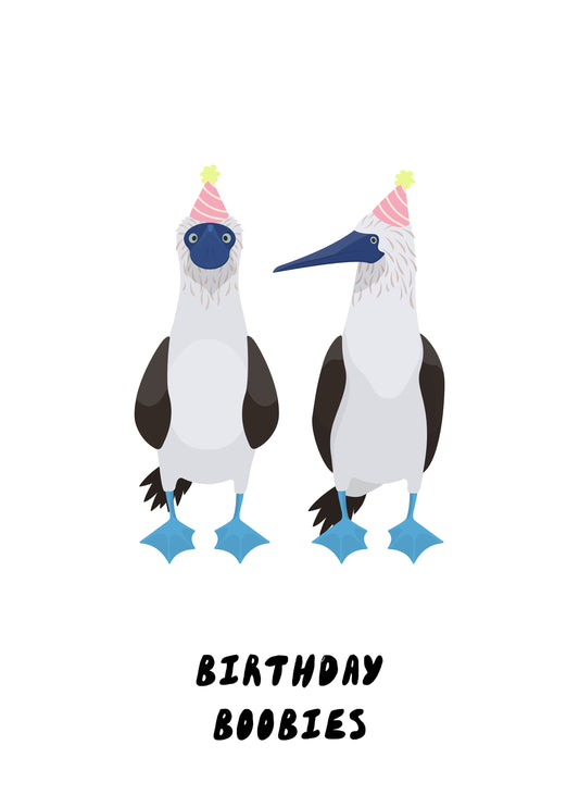 Birthday Boobies Birds Card