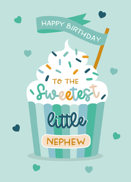 Birthday Cupcake For Your Little Nephew! Card