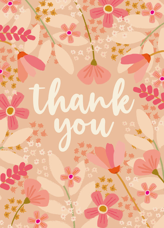 Pretty Floral Thank You Card