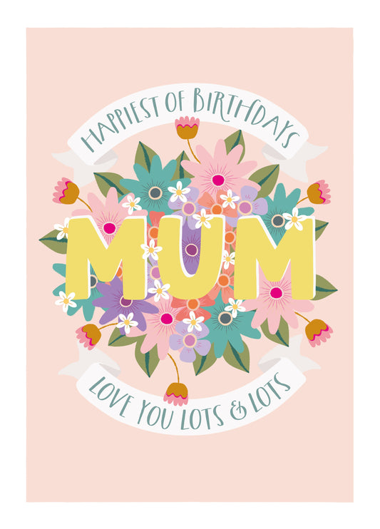 Pretty Floral Happy Birthday Mum Card
