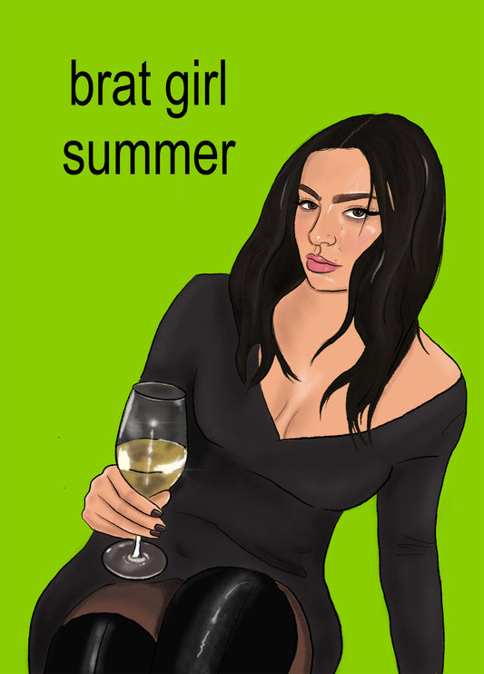 Brat Girl Summer Card