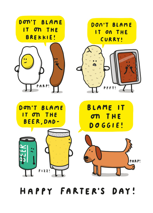 Blame It On The Doggie! Funny Farter's Day Dad Card
