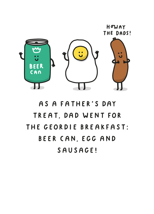 The Geordie Breakfast! Funny Father's Day Card