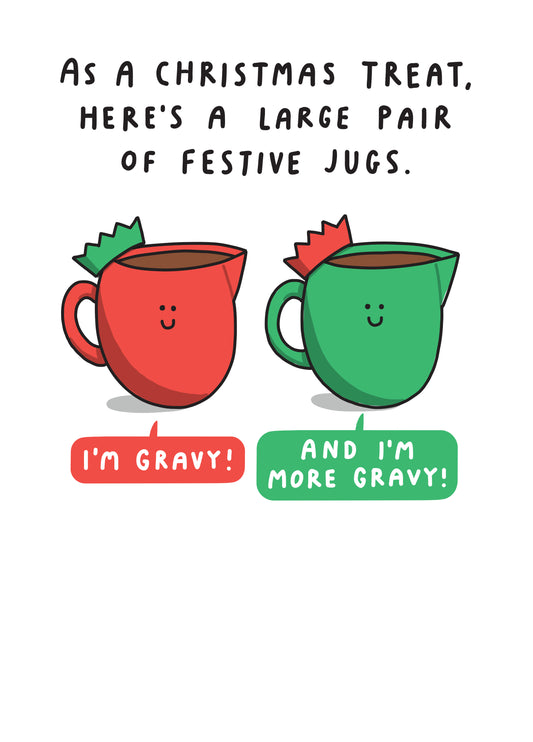 A Large Pair Of Festive Jugs.