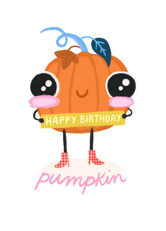 Cutie Pumpkin Birthday Card