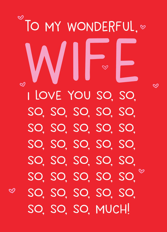 Wonderful Wife Love So So Much Card
