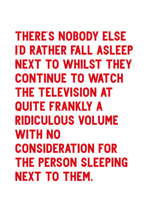 Fall Asleep Next To Card