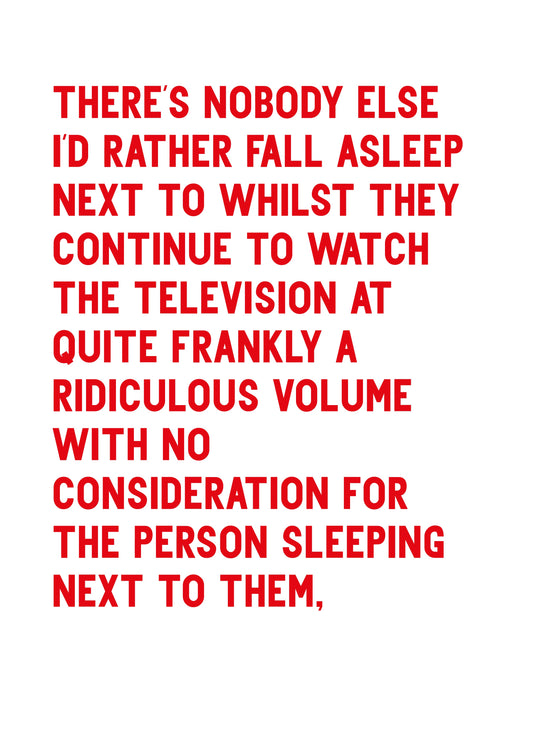 Fall Asleep Next To Card