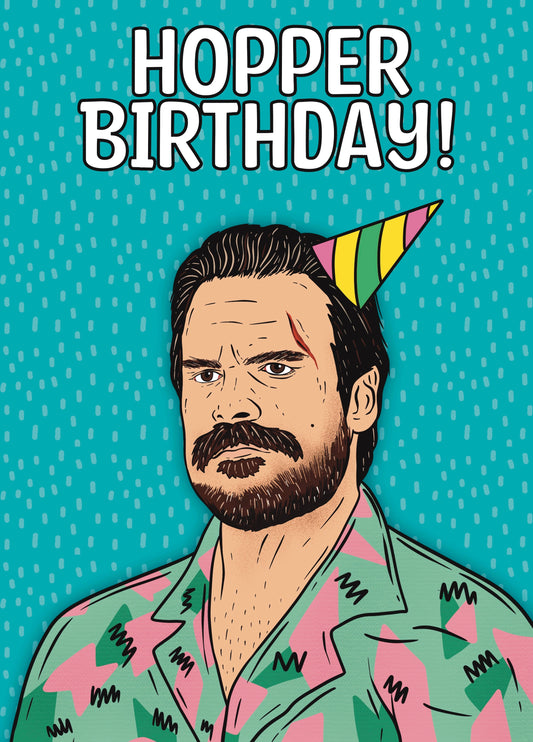 Hopper Stranger Things Birthday Card