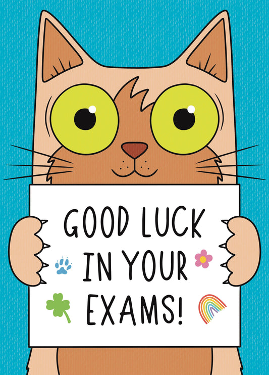 Good Luck With Your Exams - Funny Cat Card