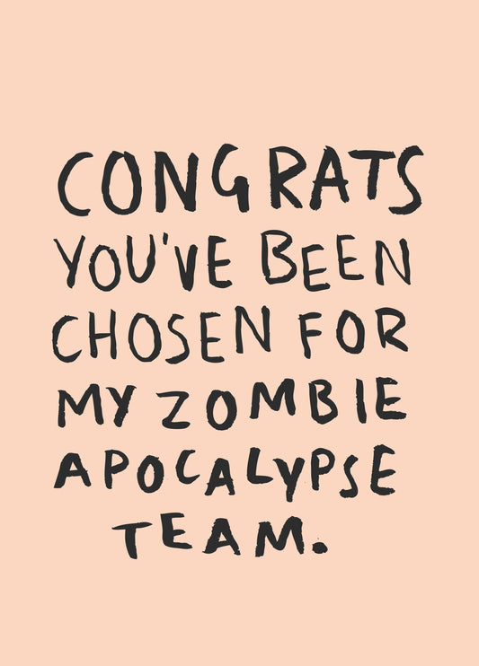 Zombie Apocalypse Team Card