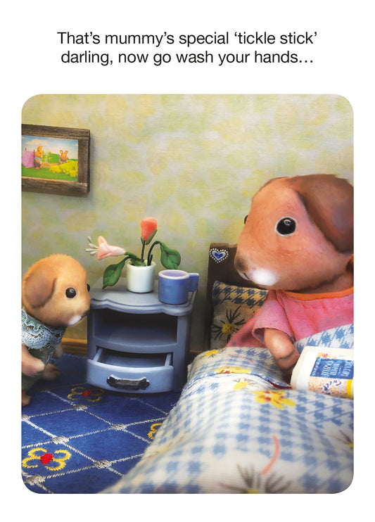 Mummy's Special Tickle Stick Card