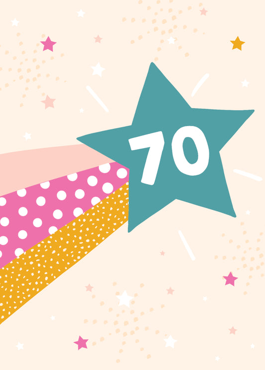 Shooting Star 70th Birthday Card