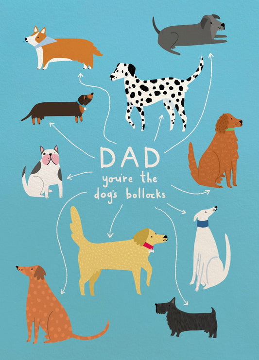 Dog's Bollocks Father's Day Card