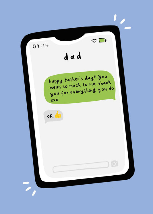 Thumbs Up Text Father's Day Card