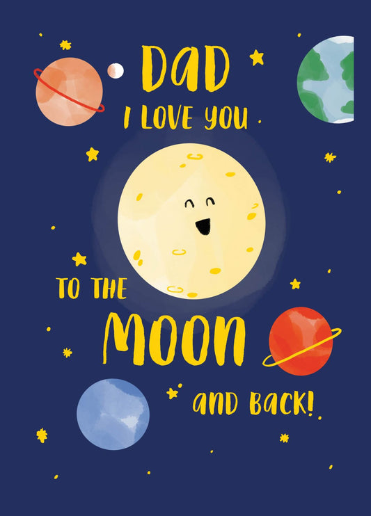 Moon And Back Father's Day Card