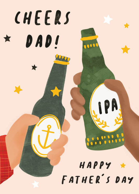 Cheers Beer Bottles Father's Day Card