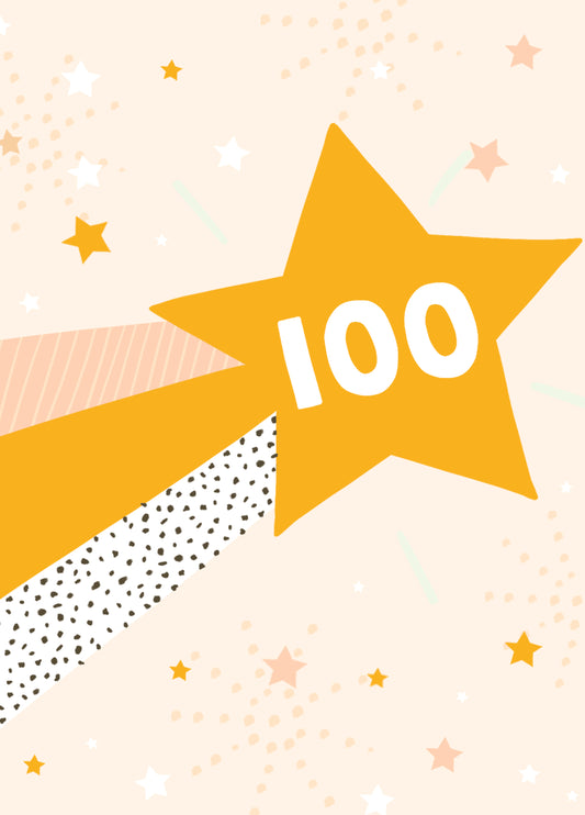 Shooting Star 100th Birthday Card