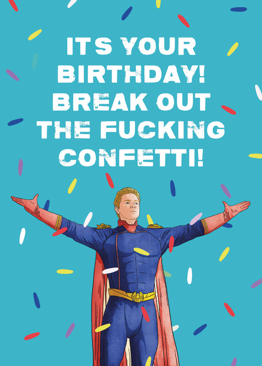 The Boys Fucking Confetti Birthday Card