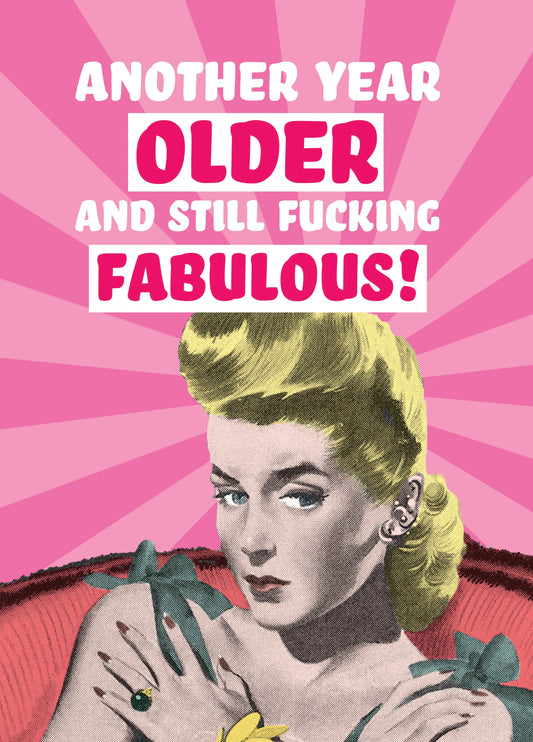 Fucking Fabulous Retro Birthday Card