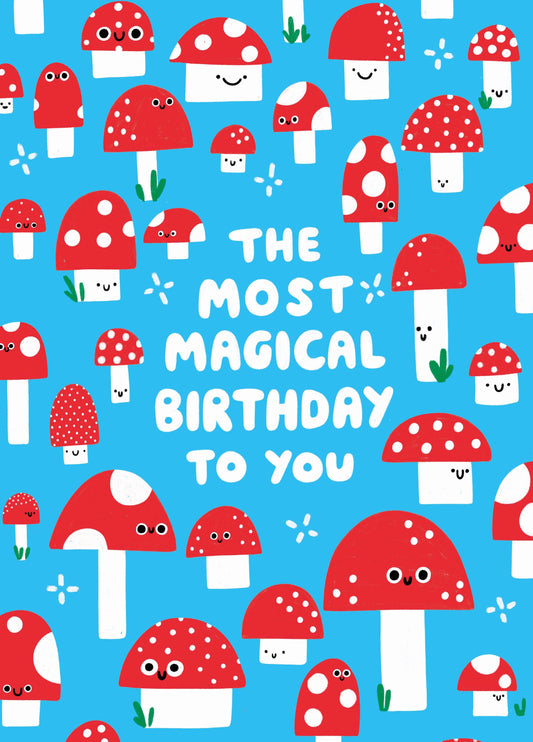 Magical Mushrooms Birthday Card