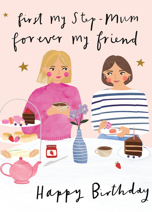 Step-Mum Afternoon Tea Birthday Card