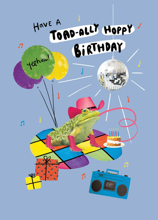 Toad-ally Hoppy Frog Birthday Card
