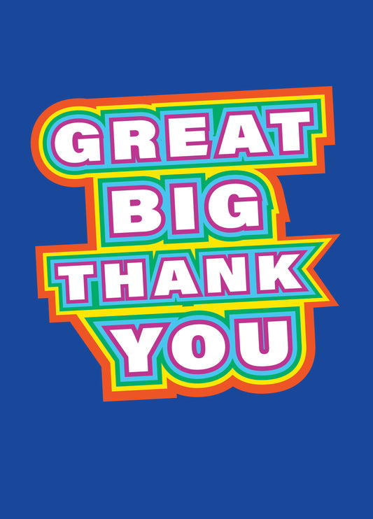 Rainbow Type Thank You Card