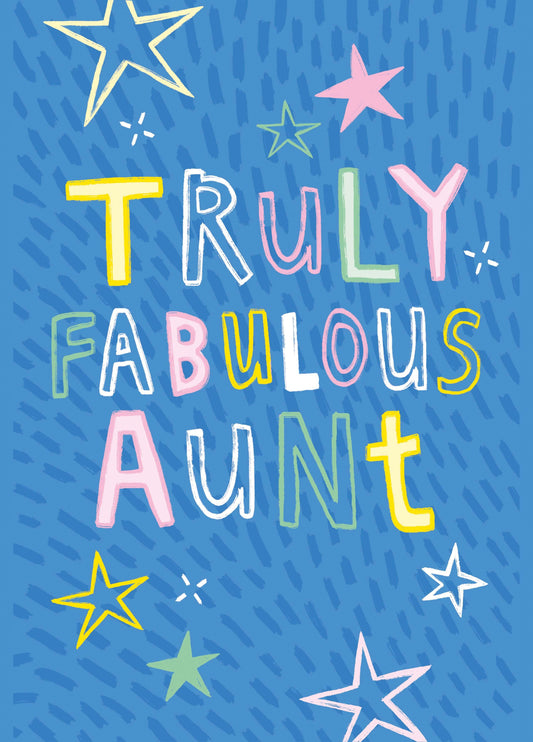 Truly Fabulous Aunt Starry Type Card