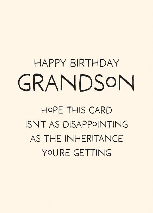 Grandson Inheritance Birthday Card
