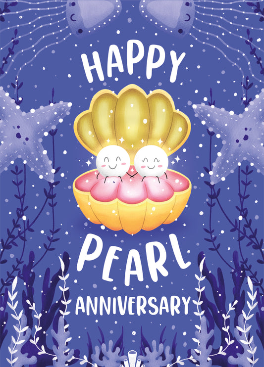 Pearl Oyster 30th Anniversary Card