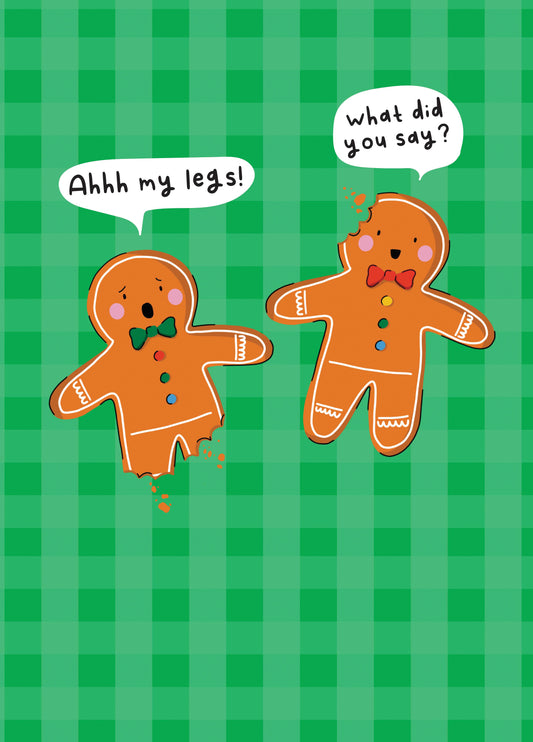 Legless Gingerbread Men Christmas Card