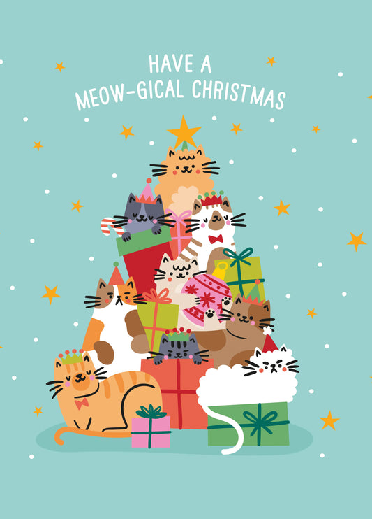 Meow-gical Cats Christmas Card
