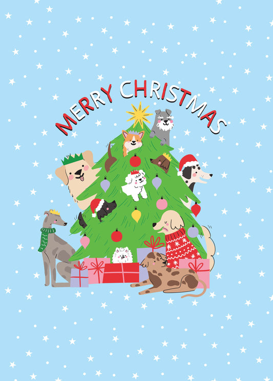 Dog Tree Christmas Card