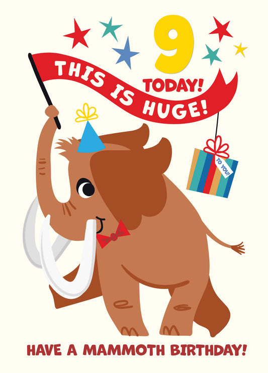 9 Today Mammoth Birthday Card